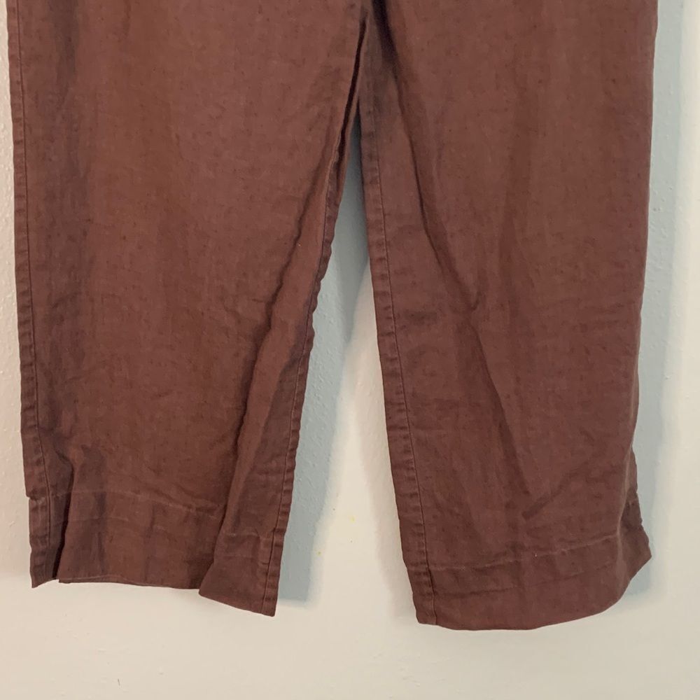 The Limited 100% linen brown drawstring wide leg pants lightweight size large - Picture 4 of 8